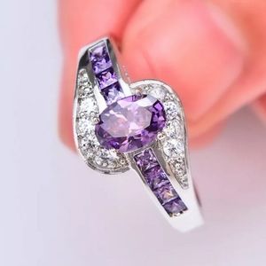 🎀925 Swirling Amathyst Ring